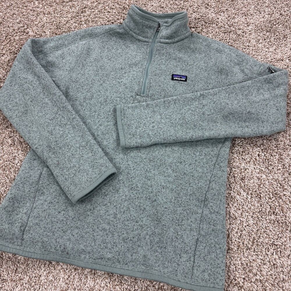 Patagonia Sweater Womens Medium Green Better Sweater 1/4 Zip Fleece Pullover